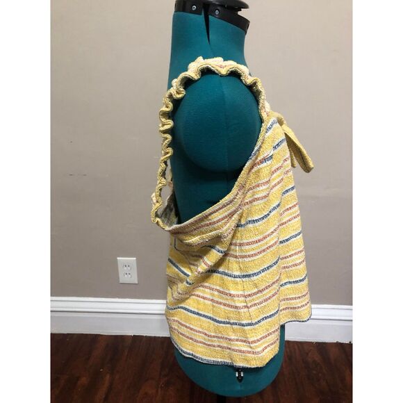 🧺Madewell Texture + Thread Yellow Tie Front Tank Top in Smithfield Stripe, L - Picture 6 of 6